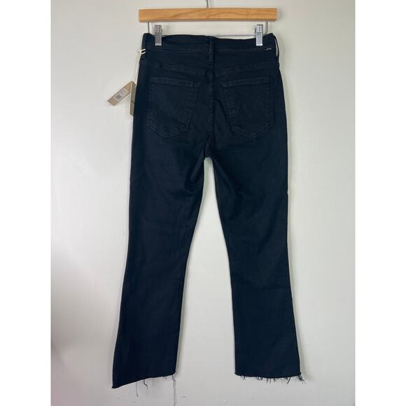NWT Mother The Insider Crop Step Fray Hem Black Denim Jeans in Not Guilty Sz: 27 - Picture 6 of 9